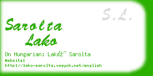 sarolta lako business card